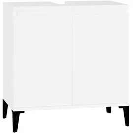 vidaXL Waschbeckenunterschrank Weiß 58x33x60 cm Holzwerkstoff