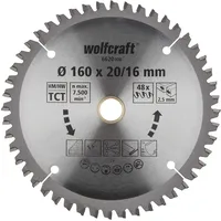 WOLFCRAFT Handkreissägeblatt HM ø160x20/16 48 Zähne