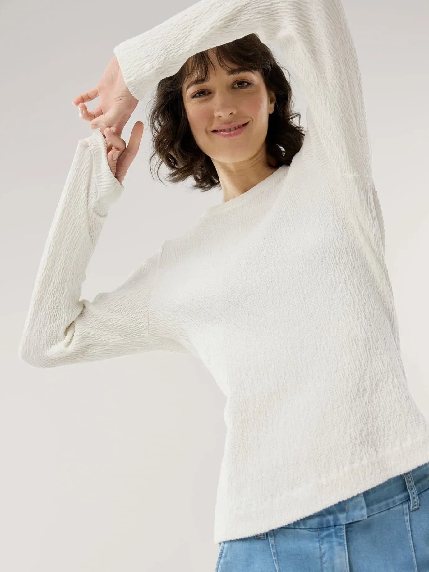 Walbusch Damen Baumwollshirt Easycare Weiß