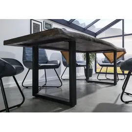 Massivmoebel24 Baumtisch 200 x 77 x 100 cm grau