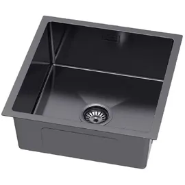 QLS Spülbecken Unterbau Edelstahl VIVI 47 x 45 cm Graphit mit Siphon 11230 - Grau