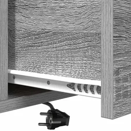 vidaXL Nachttisch mit Ladestation Grau Sonoma Holzwerkstoff