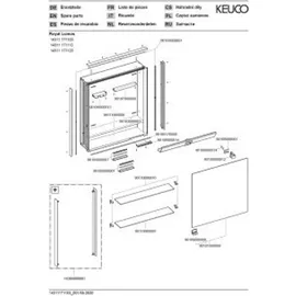Keuco Royal Lumos Wandeinbau 65 cm silber eloxiert offenes Fach smarthome fähig Türanschlag rechts