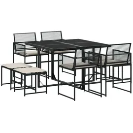 vidaXL Gartenmöbel Set 9-tlg. Schwarz