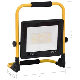 vidaXL LED-Fluter mit Handgriff 100 W Warmweiß