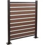 Mendler Alu Mülltonnen-Zaun HWC-K57, Basiselement Mülltonnenverkleidung, Holzoptik erweiterbar 130x110x6cm - Braun