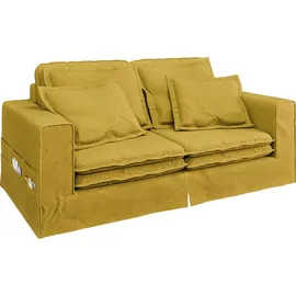 Home Affaire 3-Sitzer HOME AFFAIRE "ALISSAS BIS mit vielen Kissen, Biesen an den Kissen", gold, B:196cm H:95cm T:108cm, 92% Polyester, 8% Nylon, Sofas, Hussen-Optik, kleine Taschen an der Seite zum Verstauen