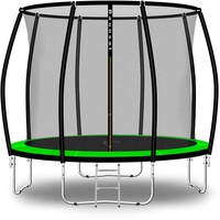 Baunsal® Trampolin Outdoor Ø 305 cm (FGIS) hellgrün Komplettset Sprungmatte mit Netz und Leiter Gartentrampolin Outdoor Spielzeug Kinder Trampolin Kinder Outdoor Spielzeug Garten