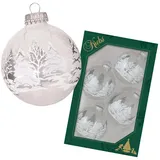 Krebs Glas Lauscha Weihnachtskugeln Winterwald 7cm