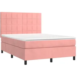 vidaXL Boxspringbett 140 x 200 cm Rosa