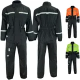 BULLDT Motorrad Regenkombi Regenjacke + Regenhose, 56/2XL, Neon Schwarz - 56