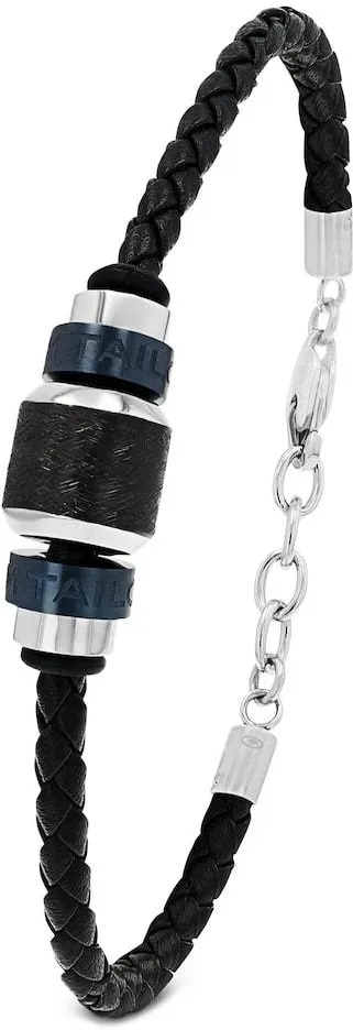 TOM TAILOR Herren Armband aus Edelstahl mehrfarbig, schwarz, Gr. ONESIZE