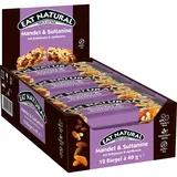 Eat Natural Frucht- & Nussriegel - Mandel & Sultanine mit Erdnüssen & Aprikosen - Glutenfreier Snack - Ideal für unterwegs. - 12x40 g