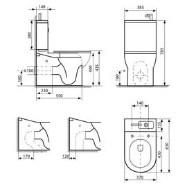a&n&a aQualine JALTA HYGIE WC-Kombi mit WC-Sitz Weiß