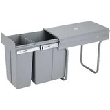 Wellhome Recyclingbehälter für Küchenmöbel, Mülleimer für Unterspüle, 10 l + 20 l, untere Befestigung und manuelle Entnahme herausnehmbarer Eimer, mit Deckel