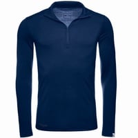 Kaipara - Merino Sportswear Langarmshirt Merino Zip-Neck Herren Slimfit 200 (1-tlg) aus reiner Merinowolle Made in Germany blau XXL