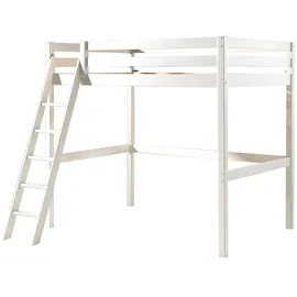 58 aufm Kessel Hochbett Katherina 140 x 200 cm Kiefer massiv lackiert weiß