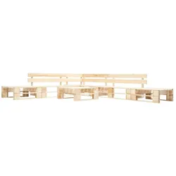 vidaXL 6-tlg. Garten-Paletten-Sofagarnitur Holz Natur