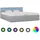 vidaXL Bett mit Bettkasten Hydraulisch LED Hellgrau Stoff 180x200 cm