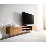 DeLife Lowboard Kayu 200 cm Akazie Natur 2 Türen schwebend Lowboards