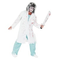 Foxxeo Blutverschmiertes Zombie Arzt Kostüm für Herren zu Halloween Chirurg Fasching Karneval Größe XXL