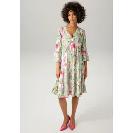 Aniston CASUAL Tunikakleid Blumendruck Grün/Pink/Rosa/Weiß 38