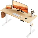 HOMAVO Schreibtisch Elektrisch höhenverstellbarer Schreibtisch Memory-Funktion, USB/Typ C,Länge 120 cm, Länge 140, zwei Größen 140 cm x 70 cm