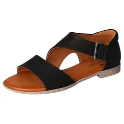 Sandale MUSTANG SHOES, Damen, Gr. 38, schwarz, Lederimitat, casual, Schuhe, Sommerschuh, Sandalette, Riemchensandale in asymmetrischer Optik