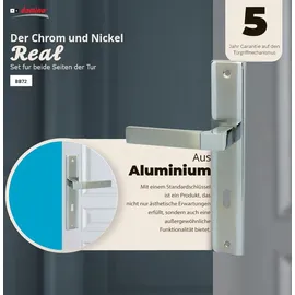 Domino Türgriff 72 Drückergarnitur BB-Buntbart Edelstahl Chrom/Nickel