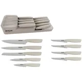 Michelino Praktisches 10-teiliges Messerorganizer-Set: Serie Alythia für geordnete Küchen Beige
