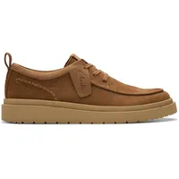 CLARKS Polden Moc Derby Schnürhalbschuhe, Cola Suede, 43 EU