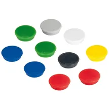Franken Haftmagnet Magnete farbsortiert, Kunststoff Ø 2,4 x 0,63 cm, 10 St.