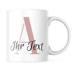 Keramiktasse mit Buchstabe & Individualisierung