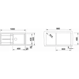 Blanco Metra XL 6 S Einbau vulkangrau + Excenterbetätigung