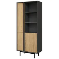 Mirjan24 Standregal, Anthrazit, Eiche, Kunststoff, Rechteckig, 83x195x43 cm, Wohnzimmer,