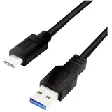 Logilink USB-Kabel USB 3.2 Gen1 USB-A Stecker, USB-C® Stecker 0.50m Schwarz