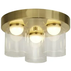 Licht-Erlebnisse Deckenleuchte Torrertos Messing, Klar, Dimmbar, IP44 LE120833