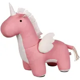 UNUS® Kunstleder Einhorn Sitztier Deko Design Tier Kuscheltier Rosa Pink 69 cm