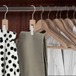 Relaxdays Stiefelhaken 5er Set, Eisen & Holz, Klemmhaken zum Aufhängen, gummierte Clips, Haken mit Klammer, weiß/natur,