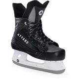 ATTABO Herren-Hockey-Schlittschuhe Schwarz 41 (26,2 cm), Schnürung, Wärmekomfort, Schlittschuhe aus Edelstahl, Für Anfänger bis 100 kg