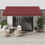 IKAYAA Alu Gelenkarmmarkise 400 x 300 cm Markise Gelenkmarkise Terrassenmarkise Klemmmarkise Sonnenmarkise Balkonmarkise wasserabweisend Polyester, Burgunderrot