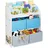 Relaxdays Kinderregal, 4 Boxen, Lagerfeuer Motiv, Spielzeug Aufbewahrung, Kinderzimmer Regal HBT 98 x 82,5 x 30 cm, bunt, 1 Stück