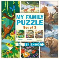 Magellan My Family Puzzle - Set of 3 - Jungle, Flowers, Northern Wildlife