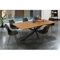 Möbelliebling Esstisch Baumkante Holz-Optik Wildeiche 200 x 100 Spider-Gestell