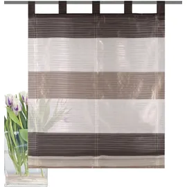 Home fashion SCHLAUFENRAFFROLLO QUERSTREIFEN SCHERLI GABI, Stein, 130 X 80 cm, 6