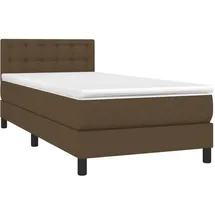 vidaXL Boxspringbett mit Matratze Dunkelbraun 100x200 cm Stoff