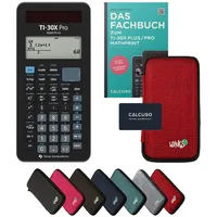 Calcuso TI-30X Pro MathPrint inkl. Schutztasche Rot & Fachbuch