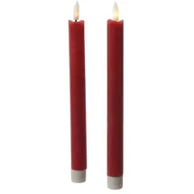 MARELIDA LED Stabkerzen 24,5 cm rot 2 St.