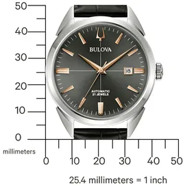 BULOVA Automatikuhr 96B422 Leder 42 mm 96B422