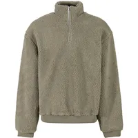 URBAN CLASSICS Oversized Teddy Halbzippullover Pale Green M